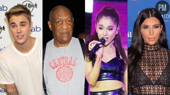 Justin Bieber, Bill Cosby, Ariana Grande et Kim Kardashian