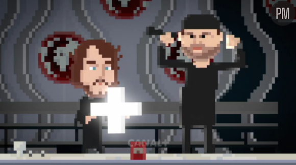 Eric et Quentin en pixels dans le clip de Canal+ pour la rentrée 2015