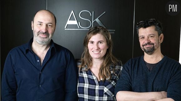 Cédric Klapisch, Lola Doillon et Antoine Garceau, les réalisateurs de "Dix pour cent"