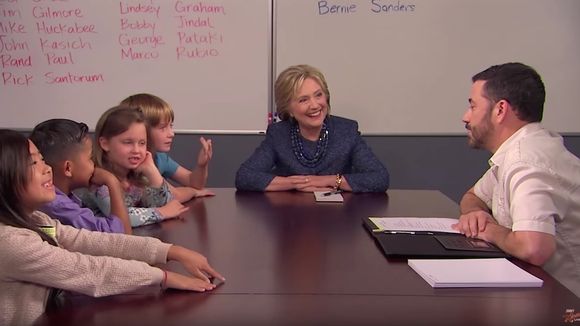 Des enfants parlent politique avec Hillary Clinton et Jimmy Kimmel