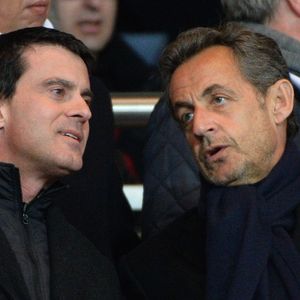 Manuel Valls et Nicolas Sarkozy au Parc des Princes en mars 2014