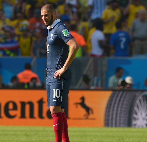 Karim Benzema et Mathieu Valbuena lors de la coupe du monde 2014.