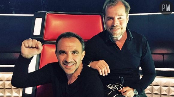 Nikos Aliagas et Tristan Carné, réalisateur de "The Voice".