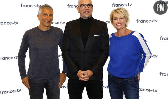 Le parrain 2018 Pascal Obispo entouré de Nagui et de Sophie Davant