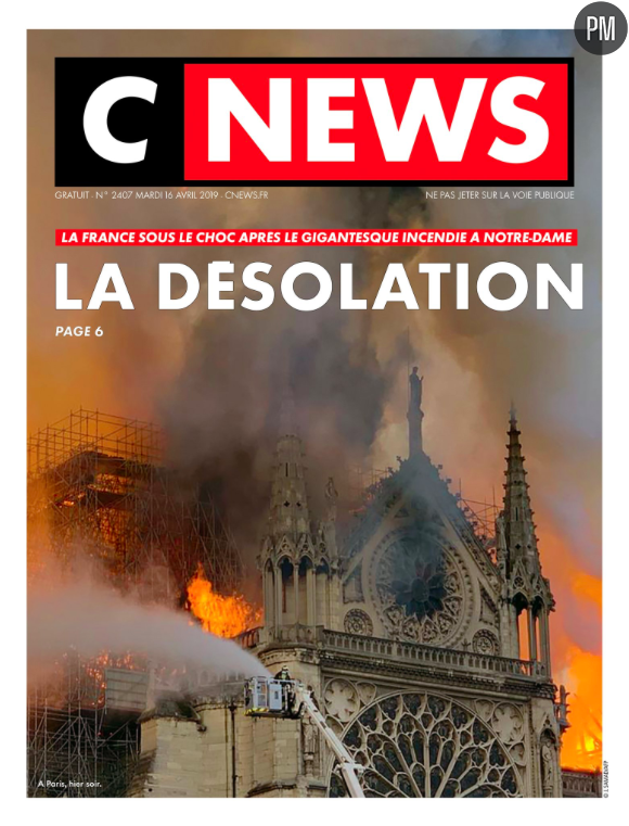 "La désolation" en Une de "CNews"