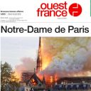 "Notre-Dame de Paris ravagée" en Une de "Ouest France"