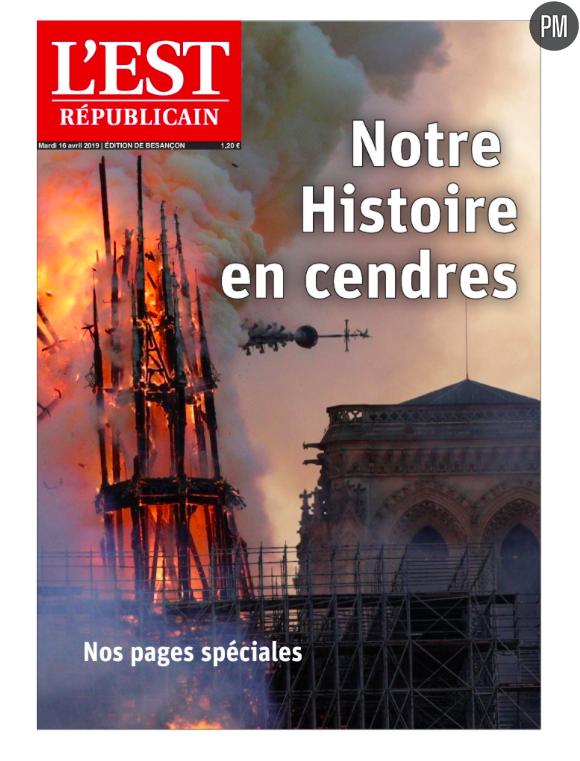 "Notre histoire en cendres" en Une de "L'Est Républicain"