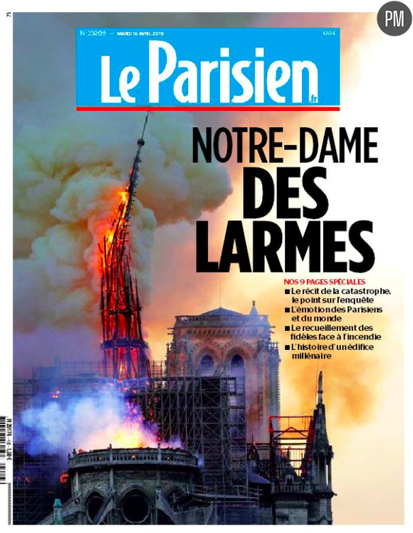 "Notre Dame des larmes" en Une du "Parisien"