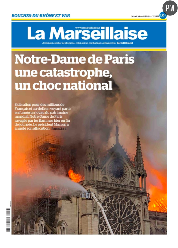 "Une catastrophe, un choc national" en Une de "La Marseillaise"