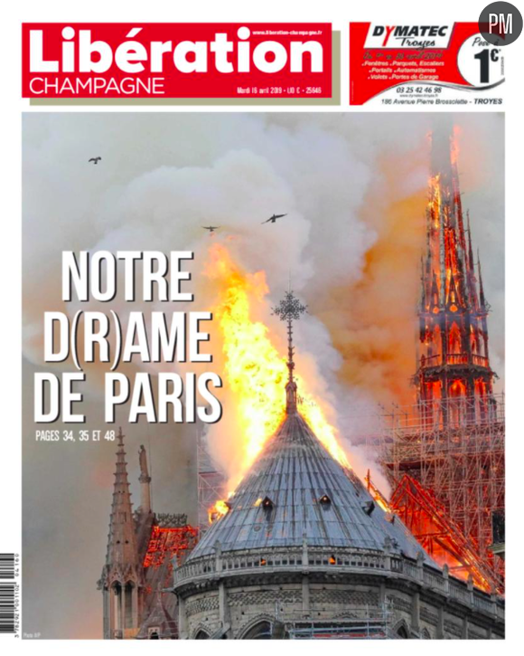 "Notre D(r)ame de Paris" en Une de "Libération Champagne"