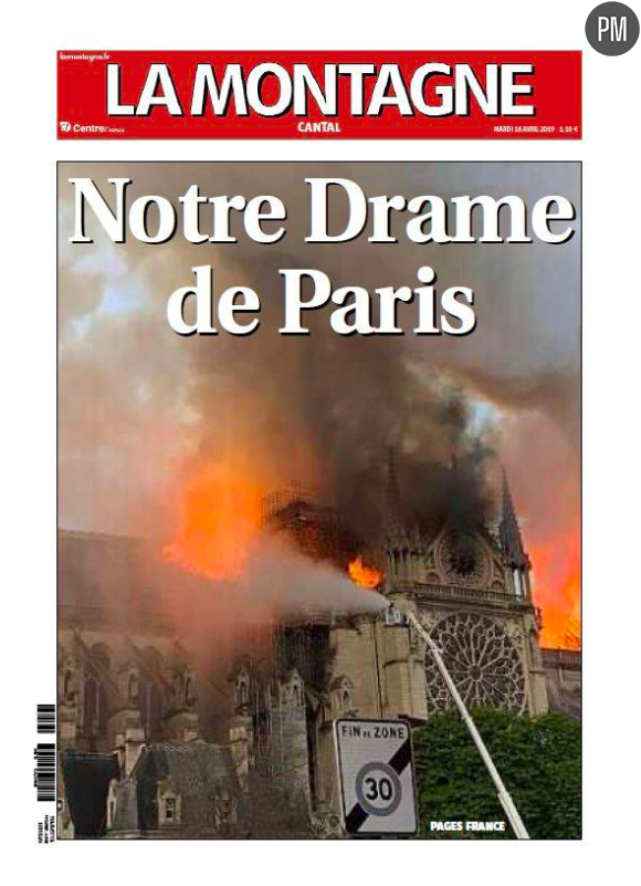 "Notre Drame de Paris" en Une de "La Montagne"