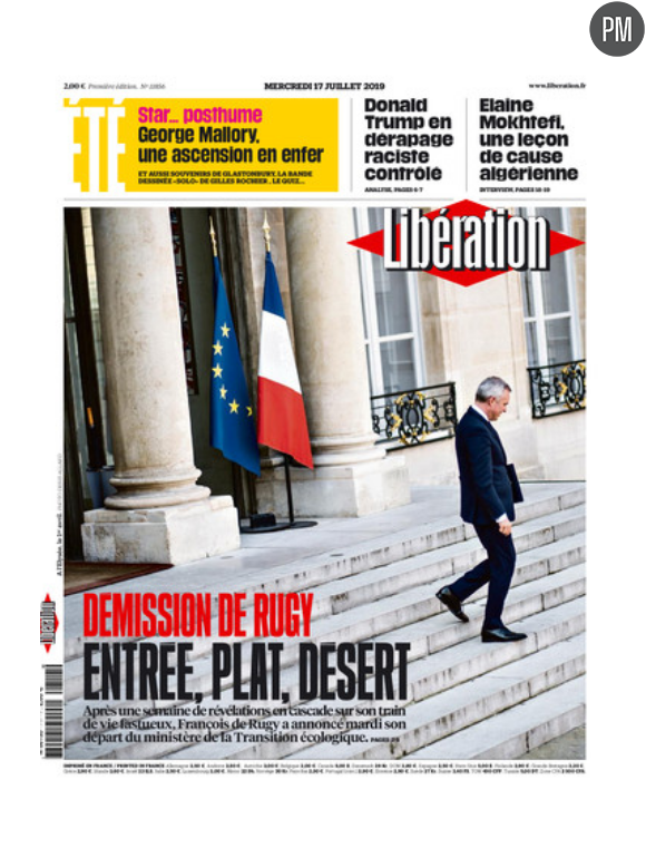 La démission de François de Rugy vue par "Libération"