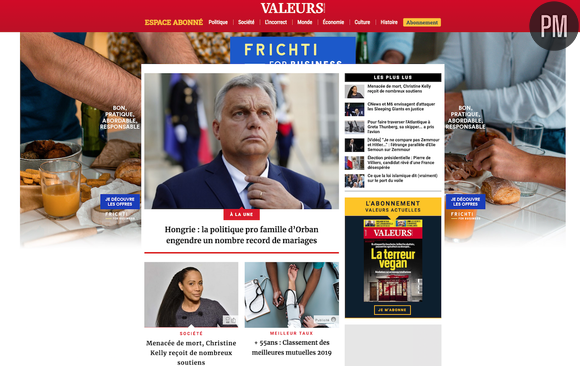 Le site de "Valeurs actuelles" le 2 décembre 2019