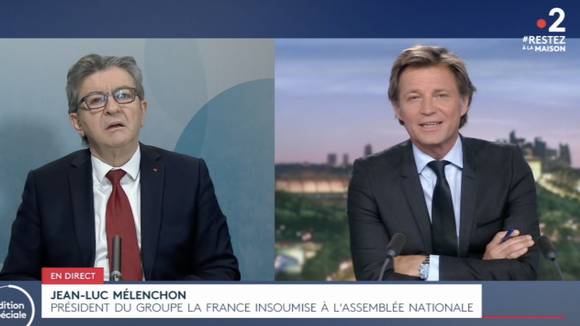 Jean-Luc Mélenchon agacé par Laurent Delahousse