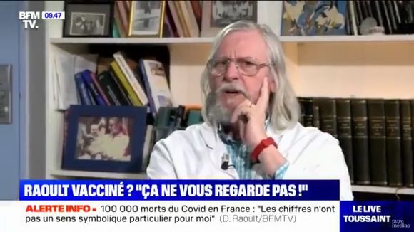 "Ca ne vous regarde pas !" : Didier Raoult s'agace après une question posée par Bruce Toussaint sur BFMTV