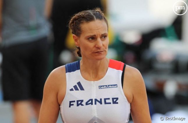 La lanceuse de disque Mélina Robert-Michon, porte-drapeau française des JO de Paris 2024.