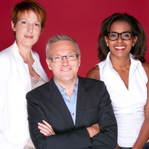 Natacha Polony, Laurent Ruquier et Audrey Pulvar.