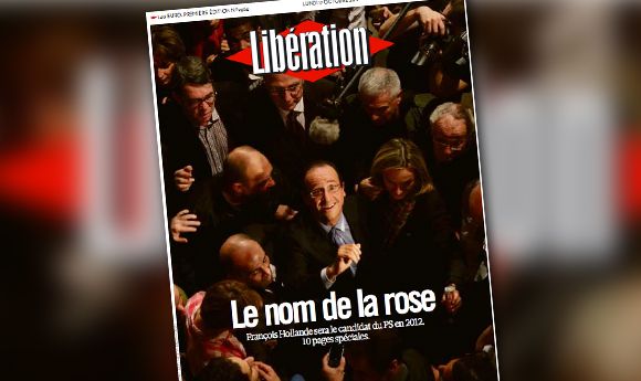 La Une de Libération du 17 octobre 2011 célébrant la victoire de François Hollande à la primaire PS.