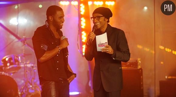 Jason Derulo et Manu Katché sur le plateau de "Direct Star sur Seine"