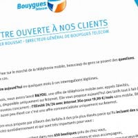 Bouygues Telecom adresse un courrier à ses clients dans la presse pour parler de Free Mobile