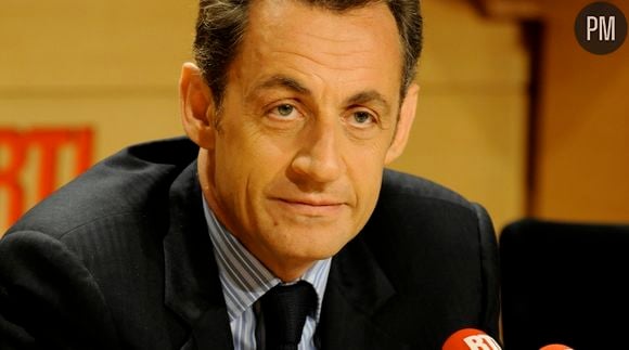 Nicolas Sarkozy dans les studios de RTL