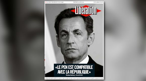 La Une de Libération du 25 avril 2012.