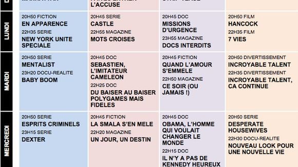 Tous les programmes de la télé du 20 au 26 octobre 2012