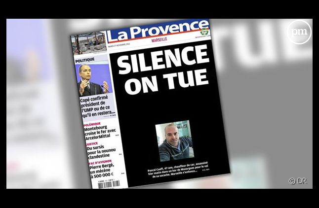 La Une de "La Provence" du 27 novembre 2012.