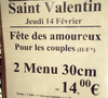 Pour la Saint Valentin, un Subway d'Angers a fait une offre réservée aux couples hétérosexuels.