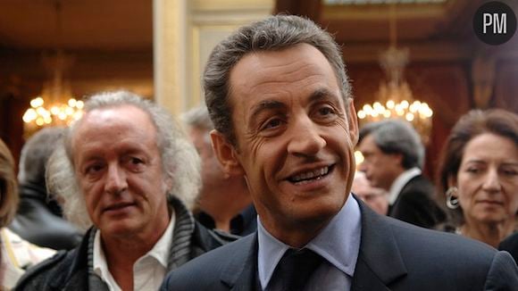 Didier Barbelivien et Nicolas Sarkozy, en 2007.