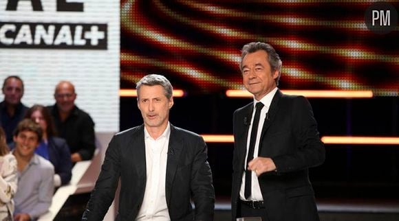 Antoine de Caunes et Michel Denisot au "Grand journal" de Canal+