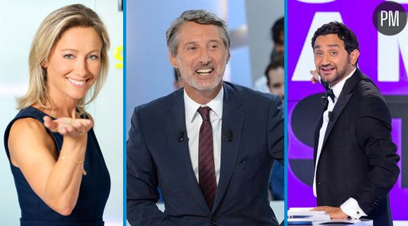 Anne-Sophie Lapix, Antoine de Caunes et Cyril Hanouna.