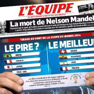 Mort de Nelson Mandela : la Une de L'Equipe.