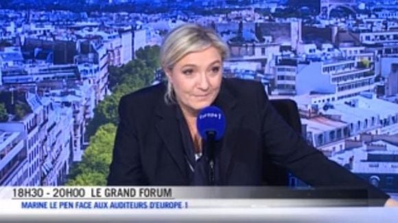 Marine Le Pen dans "Le Grand Forum" d'Europe 1