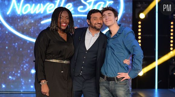 Yseult et Mathieu, finalistes de "Nouvelle Star 2014", aux côtés de Cyril Hanouna