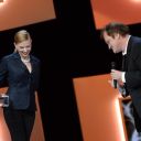 Quentin Tarantino remet le César d'honneur de Scarlett Johansson