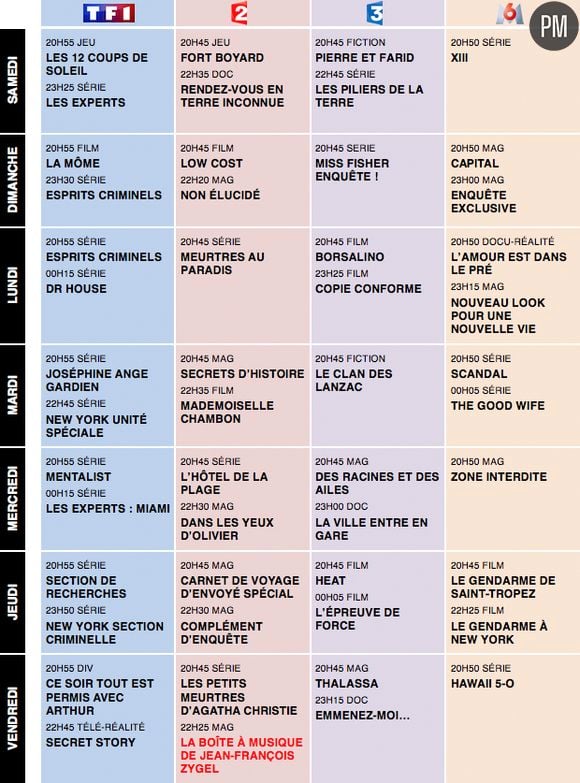 Programmes du 26 juillet au 1er août 2014