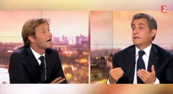 Nicolas Sarkozy face à Laurent Delahousse.