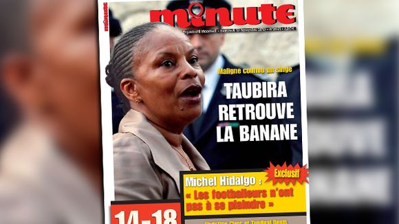 Christiane Taubira "maligne comme un singe" : "Minute" condamné à 10.000 euros d'amende