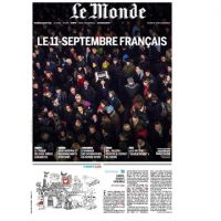 "Le 11 septembre français" à la Une du "Monde", pas un mot à la Une en deuil de "M"