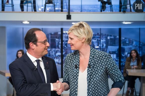 Maïtena Biraben et François Hollande, le 19 avril 2015.