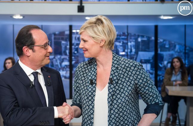 Maïtena Biraben et François Hollande, le 19 avril 2015.
