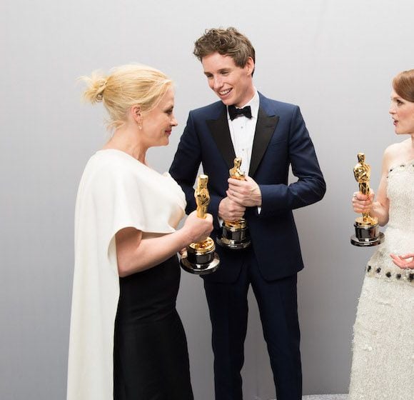 Patricia Arquette, Eddie Redmayne, Julianne Moore et  J.K. Simmons en 2015