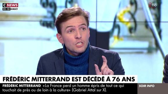 "C'est extrêmement scandaleux !" : Un débatteur de CNews dénonce l'hommage rendu à Frédéric Mitterrand après ses propos sur le tourisme sexuel