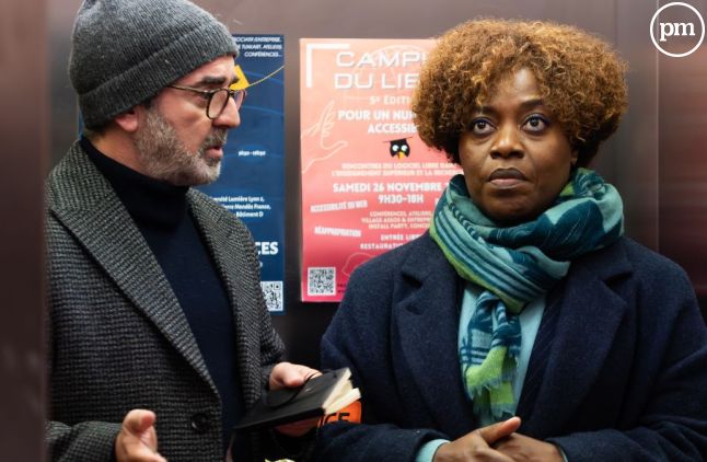 Bruno Solo et Claudia Tagbo dans "Disparition inquiétante" sur France 2.