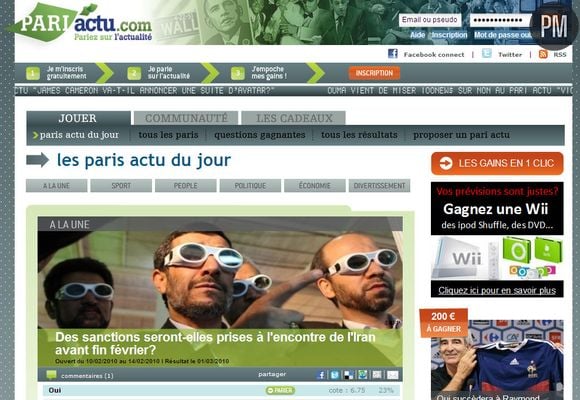 Le site internet Pariactu.com