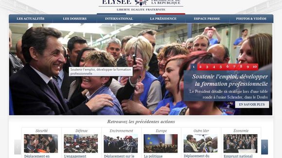 L'Elysée a lancé son nouveau site internet