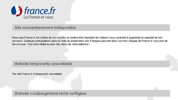 Lancé hier, le site France.fr est déjà planté