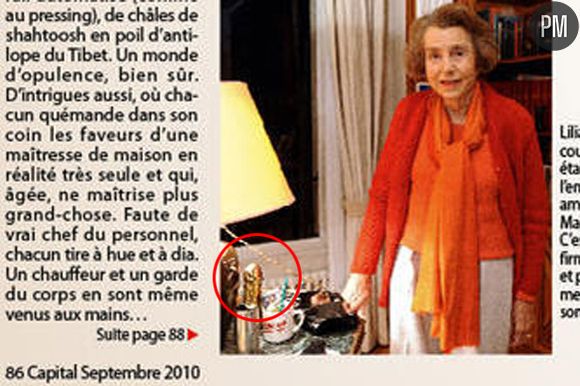 Liliane Bettencourt pose dans "Capital", septembre 2010