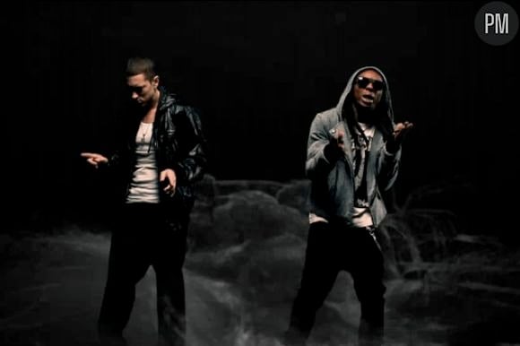 Eminem et Lil Wayne dans le clip de "No Love"